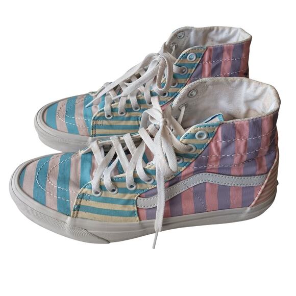 Vans Shoes - Vans Sk8-Hi Unisex Pastel Striped Colorblock Shoes Size 9 Men 10.5 Women LaceUp